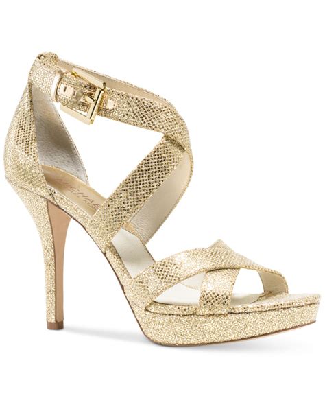 gold michael kors heels|Michael Kors gold flats.